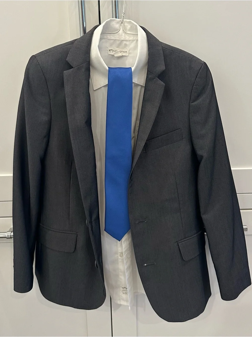Appaman Boys Mod Suit & Dress Shirt 3-Piece Set – Size 10 - Charcoal Gray